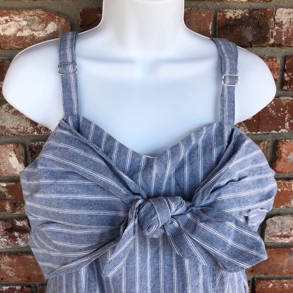 Ashley Stewart blue and white striped romper sz 12 - Picture 3 of 9